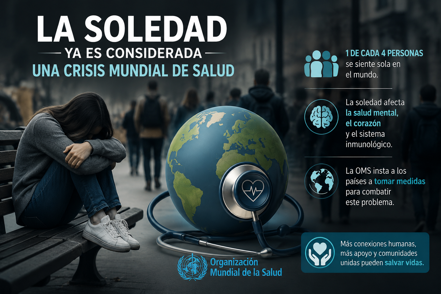 La soledad ya es considerada una crisis mundial de salud