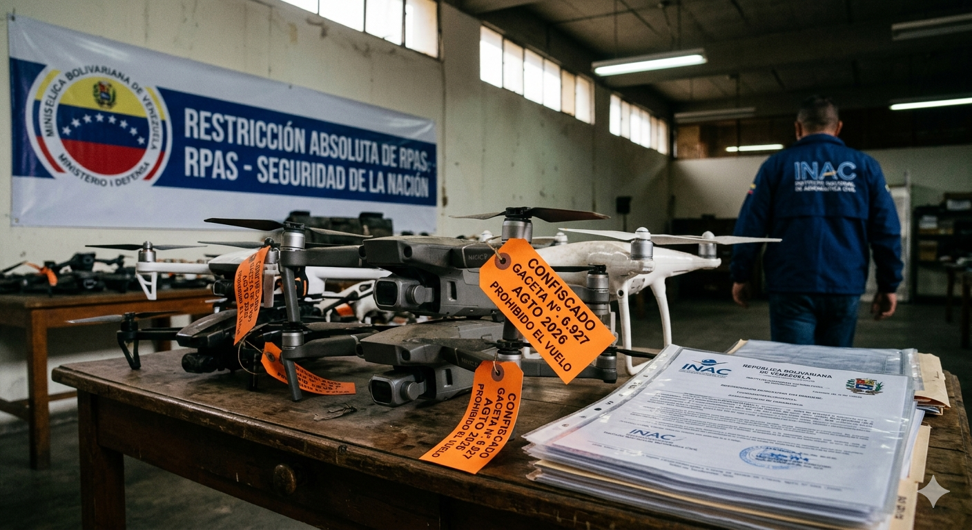 Prohibición de drones en Venezuela se extiende hasta agosto de 2026 bajo estricto control militar y civil