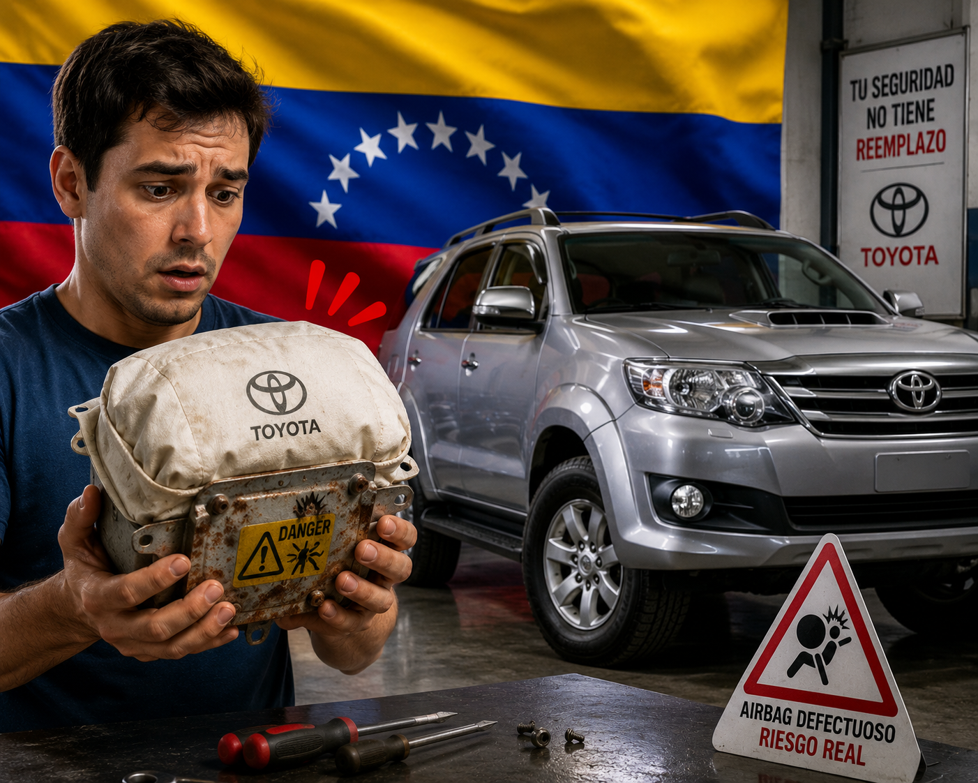 Toyota alerta a conductores en Venezuela: una bolsa de aire defectuosa podría convertirse en un riesgo mortal